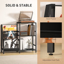 HOMCOM Record Player Stand, 3-Tier Side Table With Vinyl Record Storage