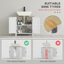 Kleankin Bathroom Under Sink Cabinet With Adjustable Shelf, White