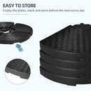 Outsunny 4PCs Parasol Bases Umbrella Weights w/ Handles for Garden Patio, Black