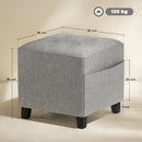 HOMCOM Small Footstool Square Ottoman with Padded Seat, Light Grey
