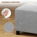 HOMCOM Small Footstool Square Ottoman with Padded Seat, Light Grey