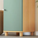HOMCOM Tall Bathroom Cabinet with Adjustable Shelves and Open Shelves, Green