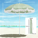 Outsunny 1.8 m Beach Umbrella Parasol with Sand Anchor, 30 Tilt, Green