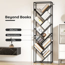 HOMCOM 10 Tier Tree Bookshelf Industrial Tall Bookcase Grey Black