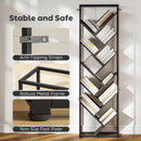 HOMCOM 10 Tier Tree Bookshelf Industrial Tall Bookcase Grey Black