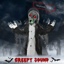 HOMCOM Voice Activated Halloween Animatronics Skeleton, Battery Operated