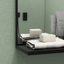 HOMCOM Bathroom Mirror Wall Mount Vanity Mirror with 4 Storage Shelves, Black