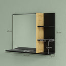 HOMCOM Bathroom Mirror Wall Mount Vanity Mirror with 4 Storage Shelves, Black