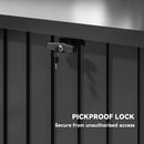 Outsunny 400L Waterproof Metal Outdoor Storage Box with Lock and Keys Black