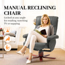 HOMCOM Recliner Chair With Footstool, Backrest Adjustable, Armchair - Black/Brown