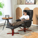 HOMCOM Recliner Chair With Footstool, Backrest Adjustable, Armchair - Black/Brown