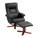 HOMCOM Recliner Chair With Footstool, Backrest Adjustable, Armchair - Black/Brown