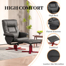 HOMCOM Recliner Chair With Footstool, Backrest Adjustable, Armchair - Black/Brown