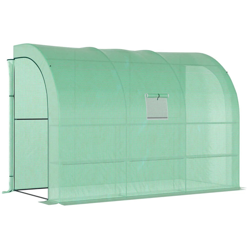 Outsunny Lean to Greenhouse 300L x 150W x 215Hcm - Green