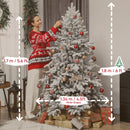 HOMCOM Artificial Christmas Tree With Snow, Hinged Xmas Tree