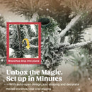 HOMCOM Artificial Christmas Tree With Snow, Hinged Xmas Tree