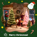 HOMCOM Artificial Christmas Tree With Snow, Hinged Xmas Tree
