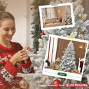 HOMCOM Artificial Christmas Tree With Snow, Hinged Xmas Tree