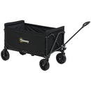 Outsunny 120L Folding Collapsible Wagon With Adjustable Handle, Grey