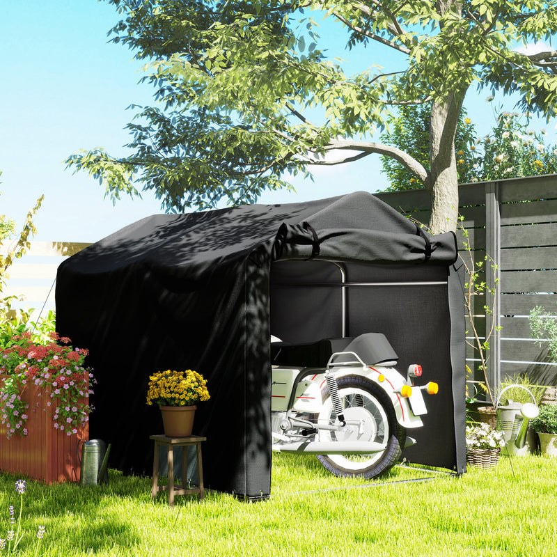 Outsunny Garden Tool Storage Shed with Roll-up Zipper Door