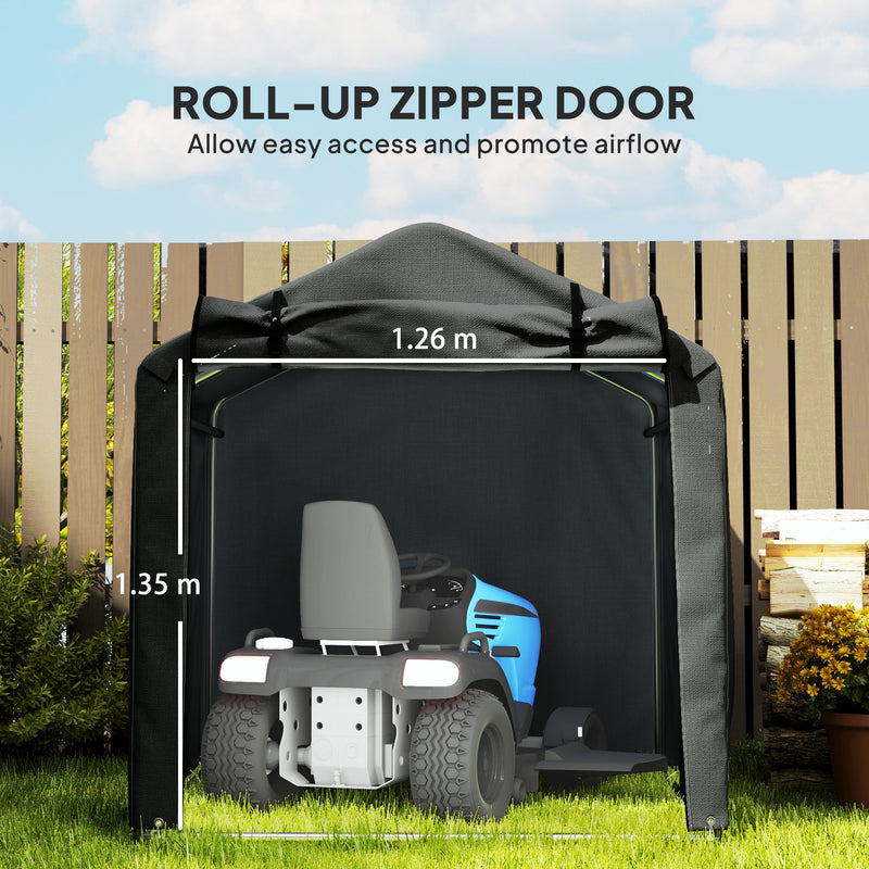 Outsunny Garden Tool Storage Shed with Roll-up Zipper Door
