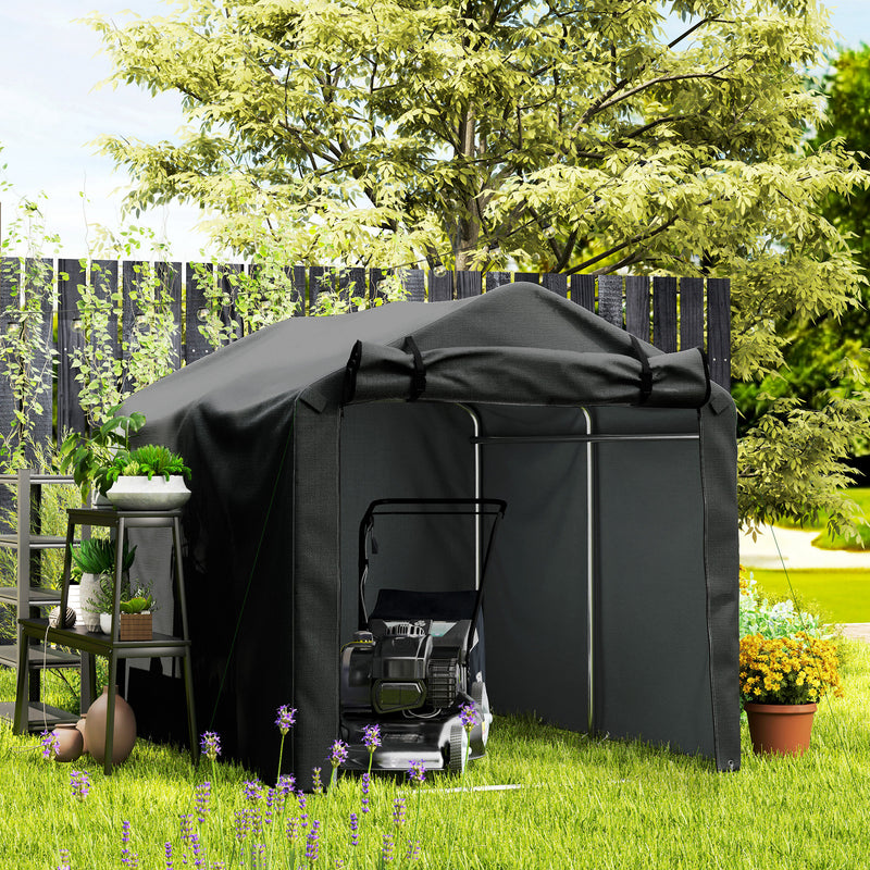 Outsunny Garden Tool Storage Shed with Roll-up Zipper Door