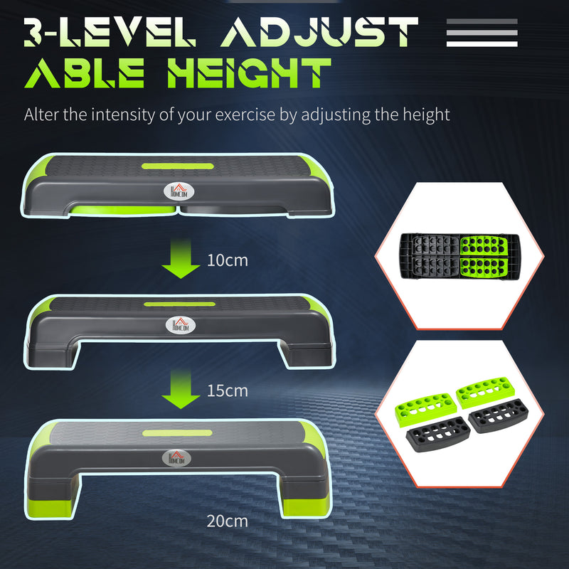 HOMCOM Aerobic Step Three-Level Adjustable Exercise Stepper For Home, Office