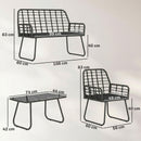 Outsunny Rattan Garden Furniture Set, 4 Piece Outdoor Patio Furniture
