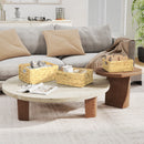 HOMCOM Set of 3 Wicker Storage Baskets, Woven Baskets with Handles, Natural