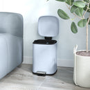 HOMCOM 12L Kitchen Pedal Bin, Metal Rubbish Bin with Soft-close Lid