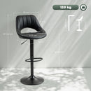 HOMCOM Barstools Set Of 2, Dining Stools With Backrest And Footrest, Black