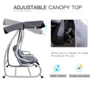 Outsunny Swing Seat 3 Seater - Grey