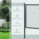 HOMCOM Steel Garden Gate Security Barrier Mesh Fence W/ Lock, 97cm X 150 Cm