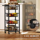 HOMCOM 4-Tier Kitchen Island on Wheels with 4 Pull-Out Baskets, Oak