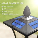 Outsunny 160cm Garden Solar Lamp Post Light, LED Solar Light Post, Black
