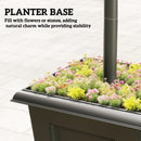 Outsunny 160cm Garden Solar Lamp Post Light, LED Solar Light Post, Black