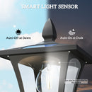 Outsunny 160cm Garden Solar Lamp Post Light, LED Solar Light Post, Black
