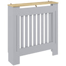 HOMCOM Radiator Cover Wooden Cabinet Vertical Slatted Vent MDF Grey Home