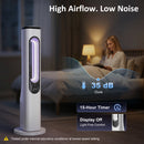 HOMCOM Bladeless Tower Fan, 35dB Standing Cooling Fan With Oscillating