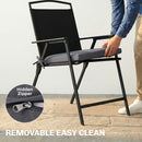 Outsunny Outdoor Chair Seat Cushions Set of 2, Garden Chair Cushions, Grey
