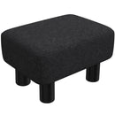 HOMCOM Chic Linen Fabric Foot Stool Ottoman Cube with Legs, Black