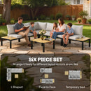 Outsunny Garden Furniture Set, 6 Piece Corner Sofa Set with Coffee Table