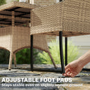 Outsunny Rattan Garden Furniture Set, Rattan Table And Chairs With Cushions
