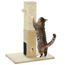 PawHut Cat Scratching Post Scratcher Climber w/ Carpet Base Hanging Toy - Beige