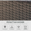 Outsunny Rattan Wicker 2-seat Sofa Loveseat Padded Garden Furniture Brown