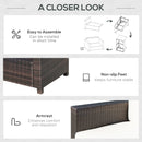 Outsunny Rattan Wicker 2-seat Sofa Loveseat Padded Garden Furniture Brown