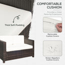 Outsunny Rattan Wicker 2-seat Sofa Loveseat Padded Garden Furniture Brown