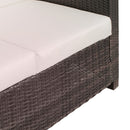 Outsunny Rattan Wicker 2-seat Sofa Loveseat Padded Garden Furniture Brown