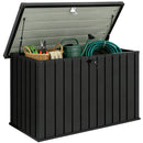 Outsunny 400L Waterproof Metal Outdoor Storage Box with Lock and Keys Black