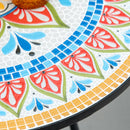 Outsunny 60cm Mosaic Round Bistro Table Outdoor Garden Side Table, Red